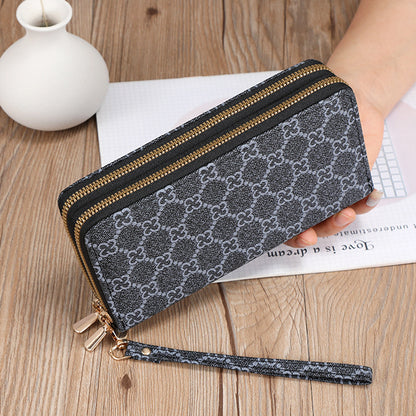 Long Wallet Clutch Mobile Phone Bag Coin Purse Zipper Bag Wallet - Enfance-Heureuse
