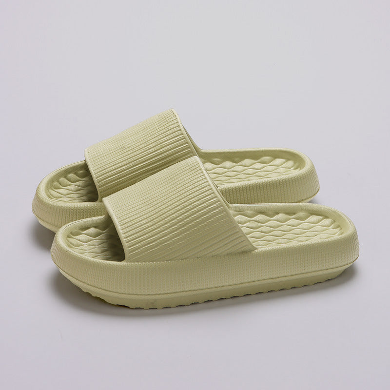 Summer EVA Slippers Solid Color Rhombus Stripe Anti-slip Slippers New Women's Home Shoes - Enfance-Heureuse