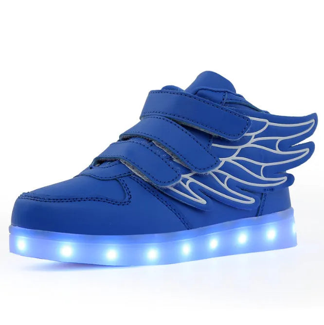 Children's shoes led light shoes children's wings light shoes usb charging colorful luminous shoes casual light shoes