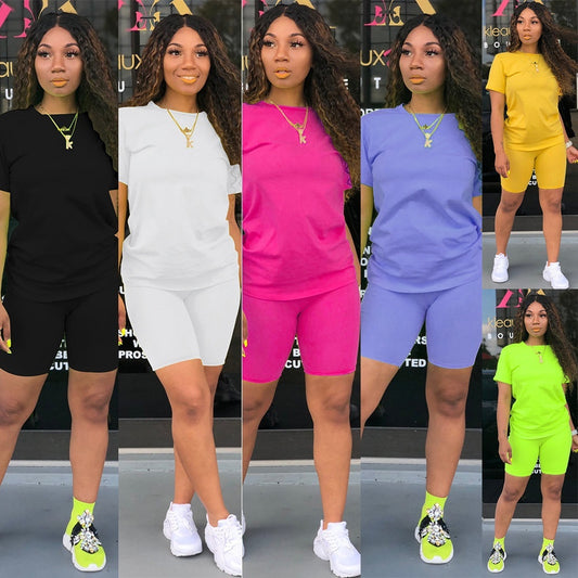Solid Color Sports Suit Casual Two-piece Suit Women - Enfance-Heureuse