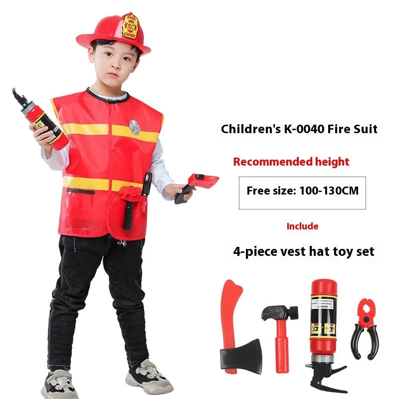 Children's Performance Wear Firefighter Worker Professional Role Play