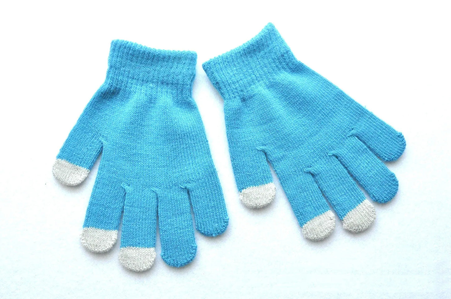 Gants tricotés pour écran tactile pour enfants, chauds et froids
