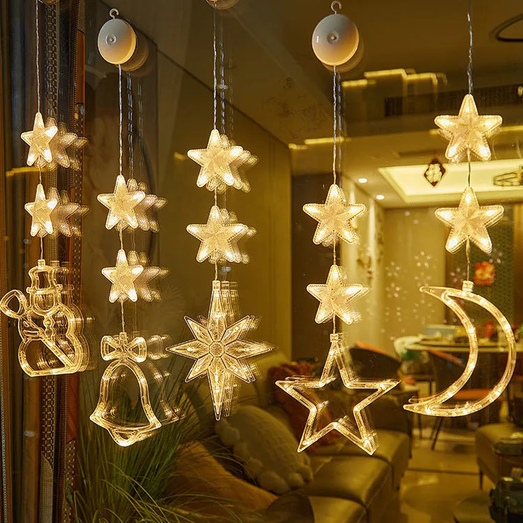 Christmas Atmosphere Layout Sucker Lamp Window Creative Decoration - Enfance-Heureuse