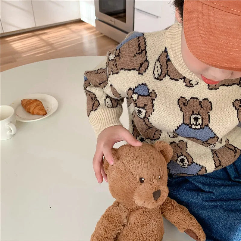 Nouveau Enfants de Vêtements Ours Chandail de Bande Dessinée Unisexe